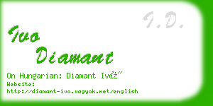 ivo diamant business card